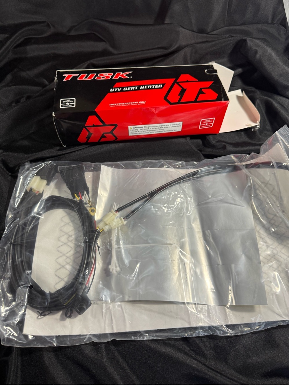 Tusk UTV Seat Heater Kit - Black and Red Wiring